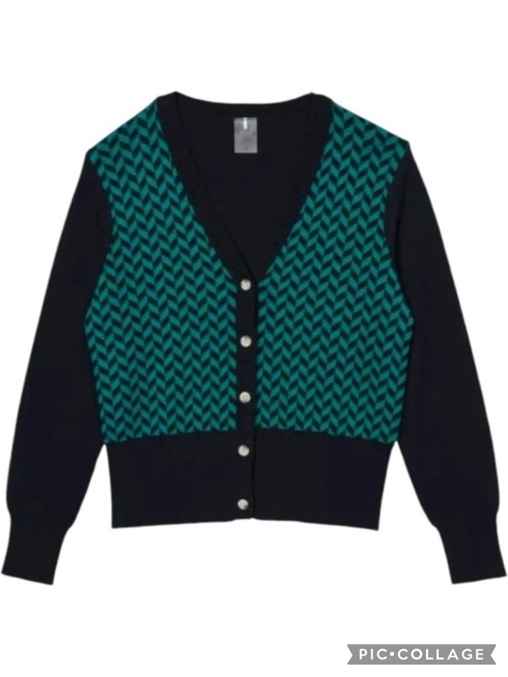 Lady Hagen Cardigan Navy Blue Herringbone Sweater NWT XXL Athleisure Golf